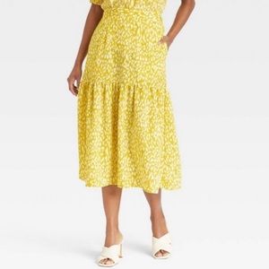 Who What Wear Two Tier Leopard Citrus Shirt